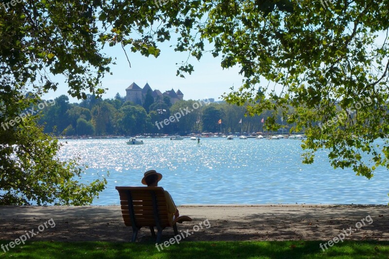 Peaceful View Promenade Lake Annecy