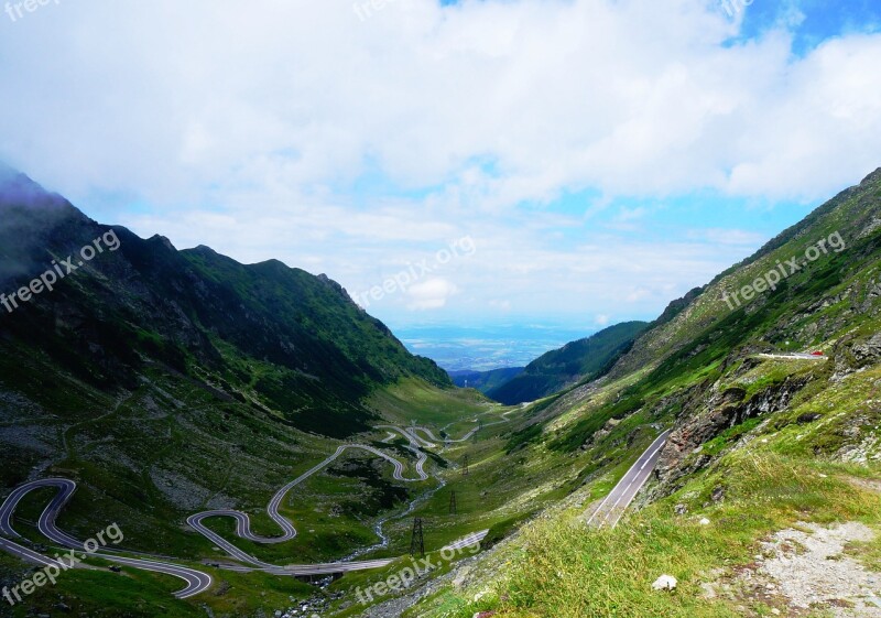 Road Mountain Winding Climb Romania