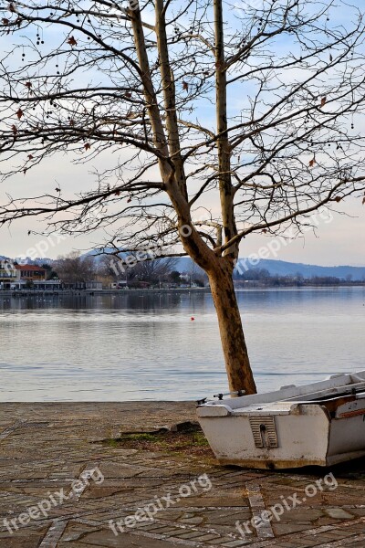 Lake Boat Water Ioannina Greece