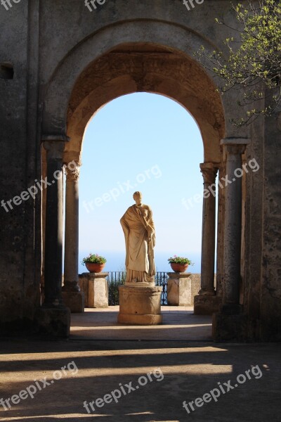 Ravello Villa Cimbrone Amalfi Coast Statue Free Photos