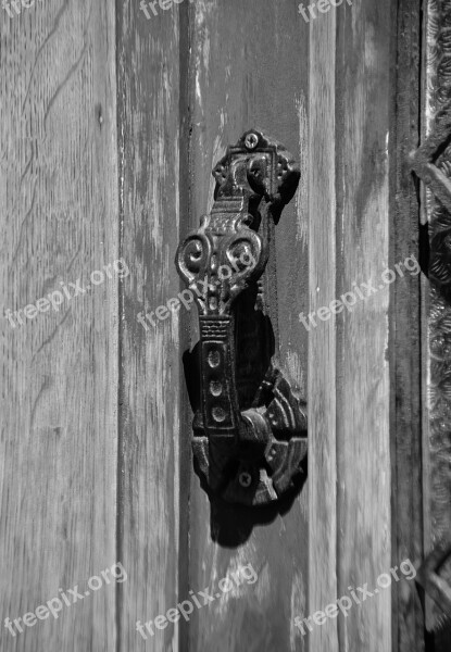 Knocker Door Black And White Threshold Metal