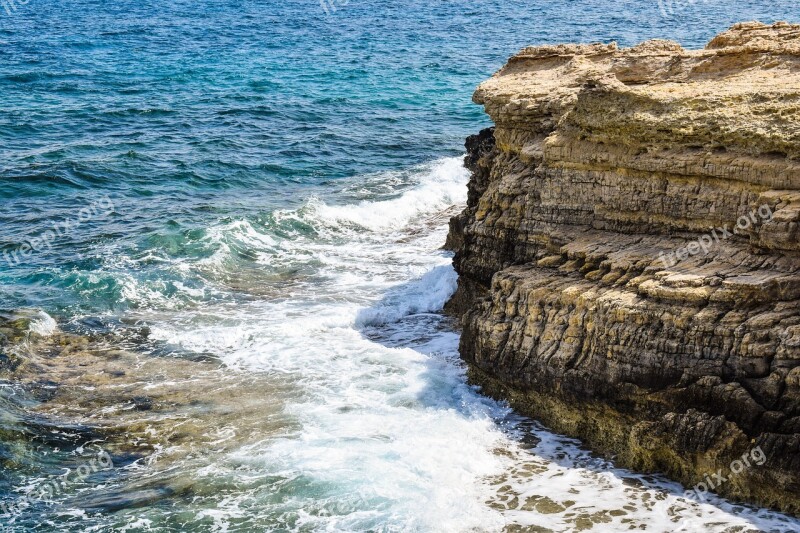 Cliff Coast Sea Waves Rocky Coast