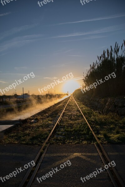 Via Dawn Sun Horizon Train