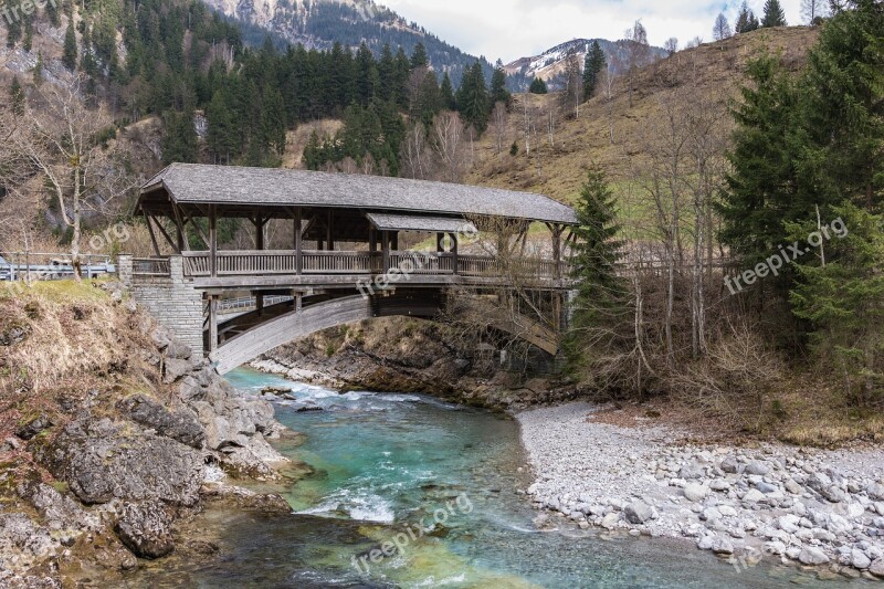 Ostrach Bridge Bridge Ostrach Bad Hindelang Mountain Stream