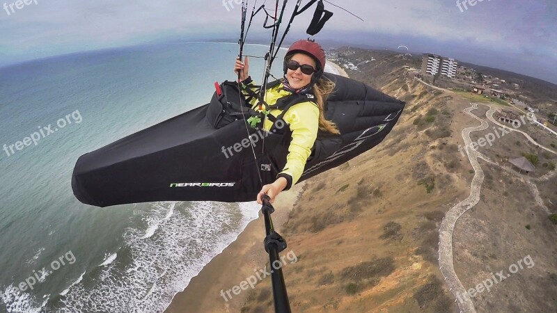 Paragliding Paraglider Flying Selfie Free Photos