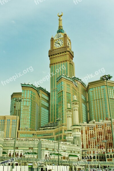 Clock Tower Mecca Buildings Tower Clock