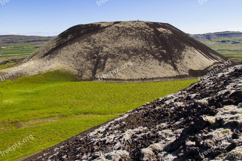 Iceland Lava Extinct Volcano Iceland Moss Lava Rock