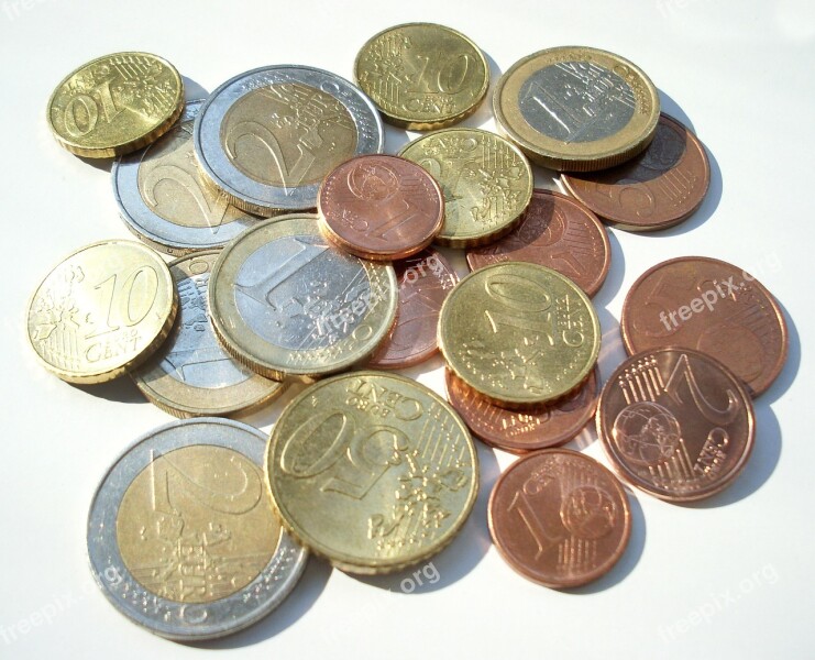 Money Coins Loose Change Euro Cent