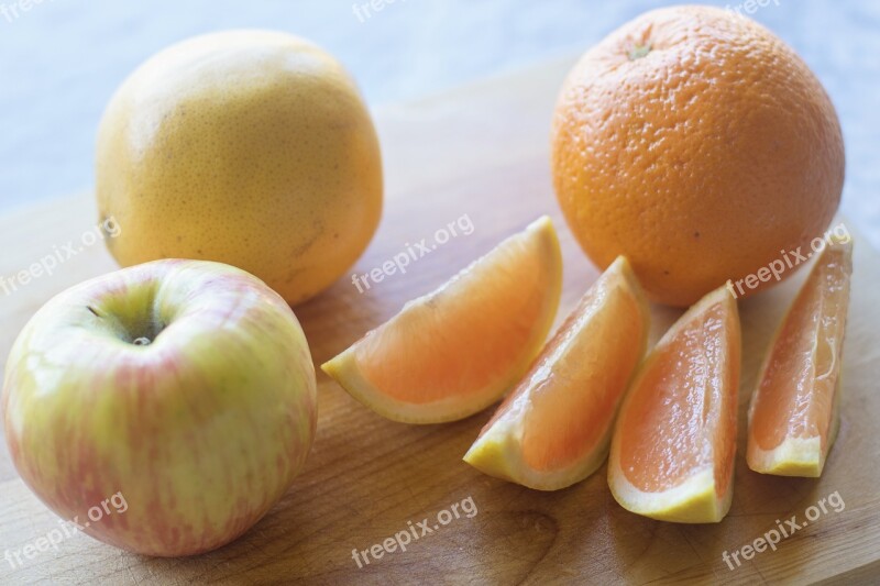 Fruit Still Life Apple Orange Grapefruit