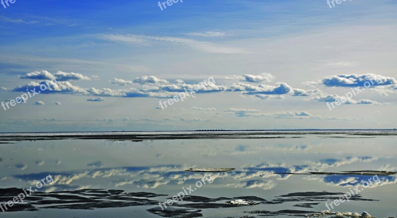 Sky Spring Water Nature Landscape