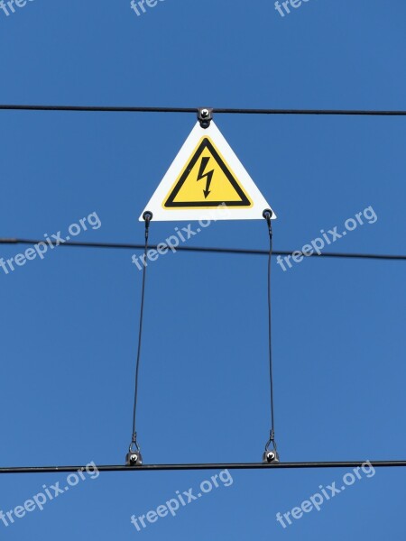 Current Electricity Warning Power Line Sky