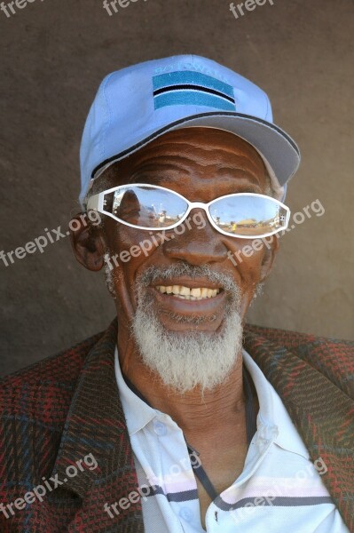 Botswana Old Man Portrait Mirroring Human