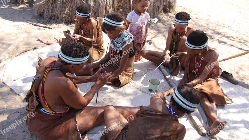 Botswana Bush People Buschman Tradition Jewellery Making