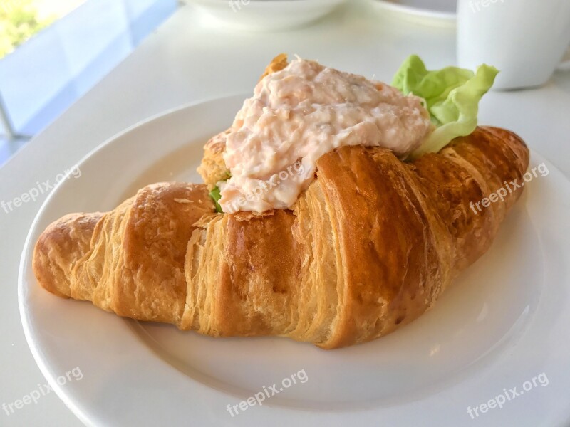 Croissant Tuna Croissant Bread Tuna Food