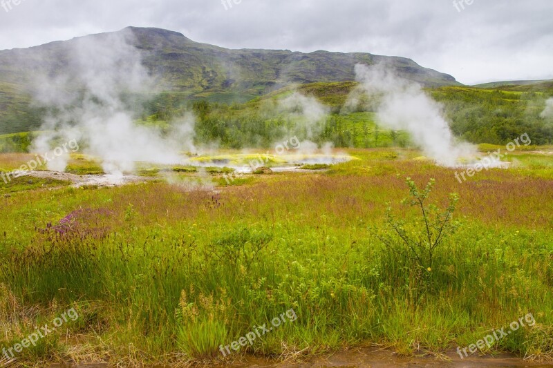 Iceland Landscape Hotspot Steam Free Photos