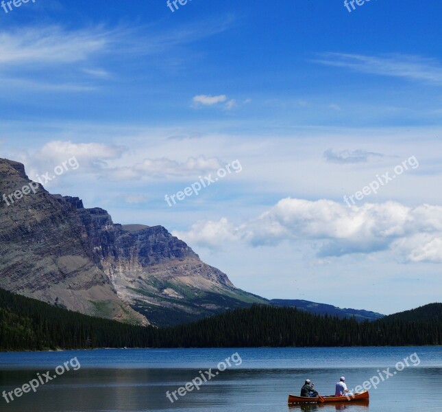 Josephine Lake America Usa Montana Glacier