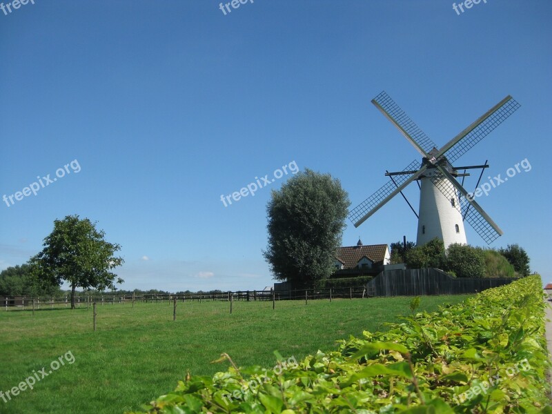 Wind Mill Nature Blue Sky Free Photos