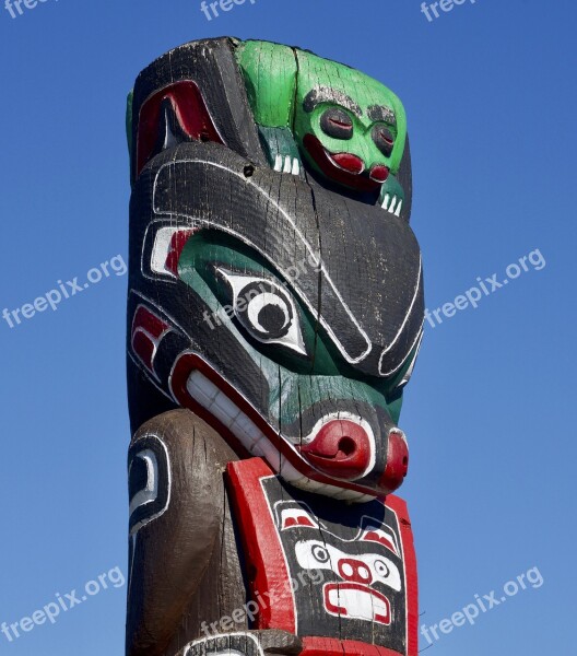 Totem Pole Indigenous Art Native Tribal