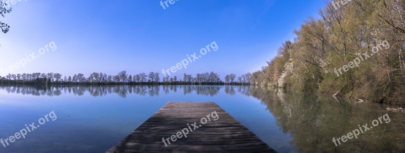 Panorama Lake Water Web Trees