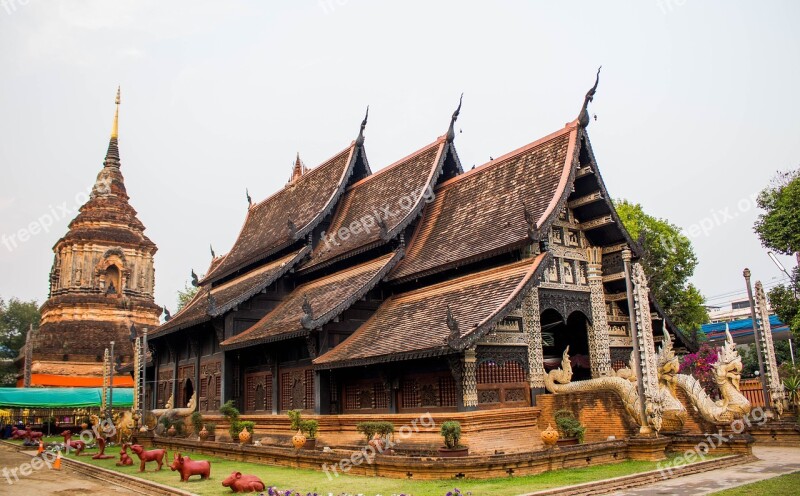 Measure Chiang Mai Thailand Pagoda Ancient Thailand