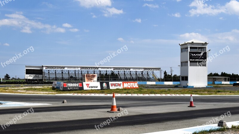 Car Racing Track Stands Tower Racing Speedway