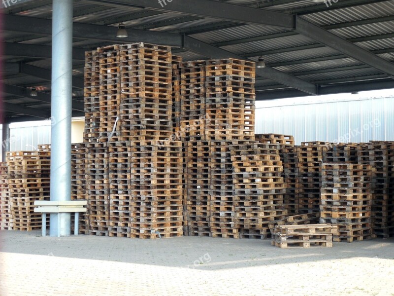 Pallets Warehouse Stack Wooden Pallets Stacked