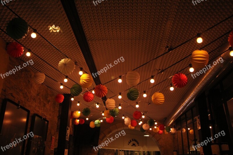 Night Lights Indoors Evening Ceiling