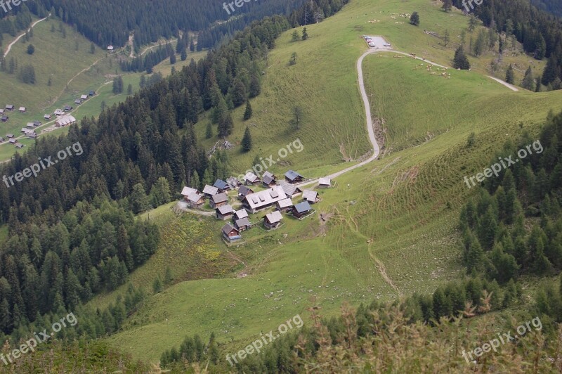 Alm Cottages Austria Summer Landscape