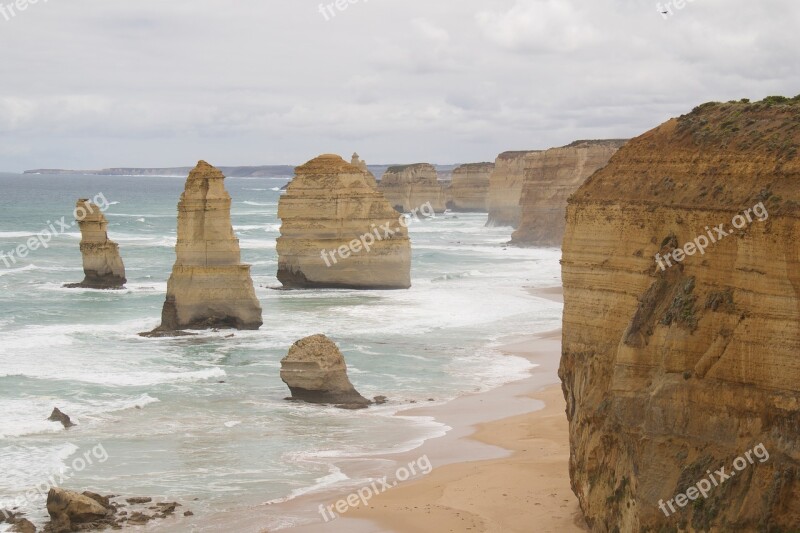 Australia Apostles Ocean Landscape Travel