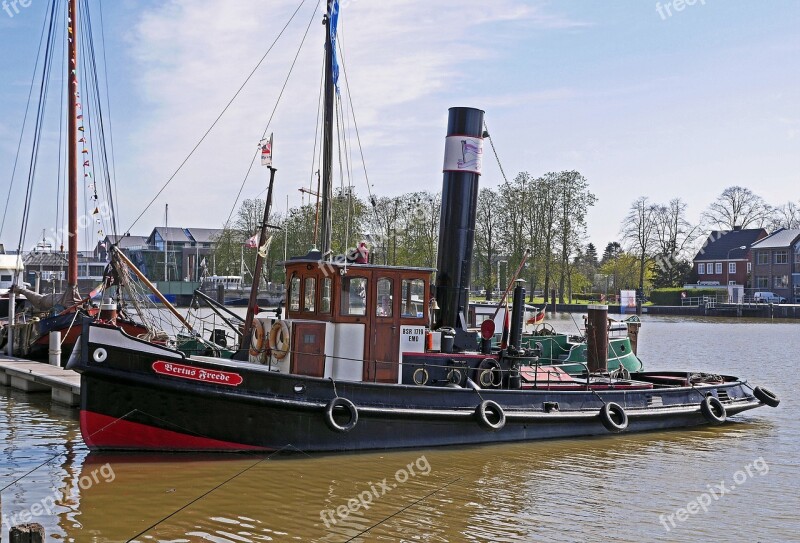 Bugsier Steamer Tug Port Empty East Frisia