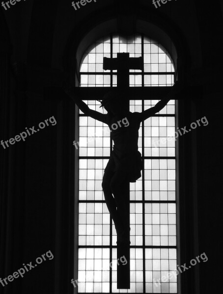 Cross Dark Crucifixion Black White Religion