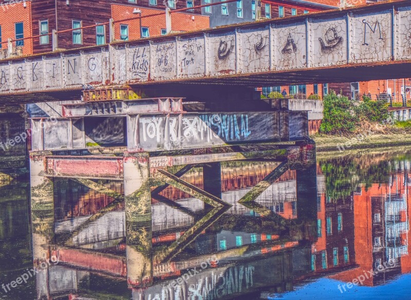 Bridge Graffiti River Ipswich Structure