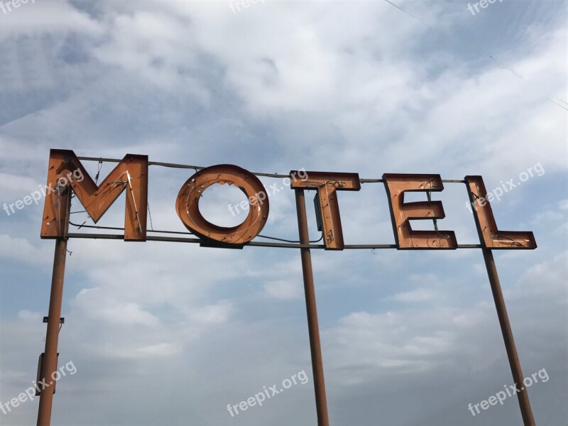 Sign Motel Retro Neon Vintage