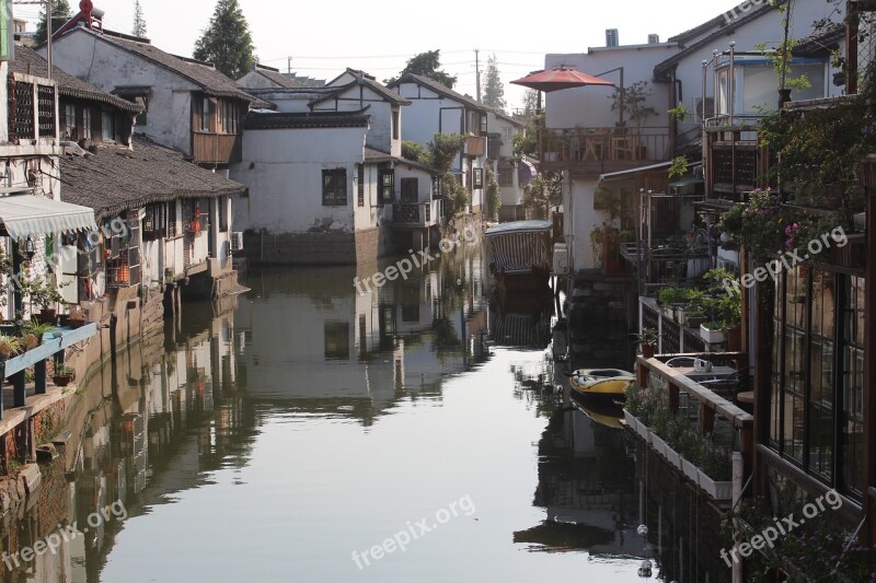 Zhujiajiao The Ancient Town Waterfront Houses Free Photos