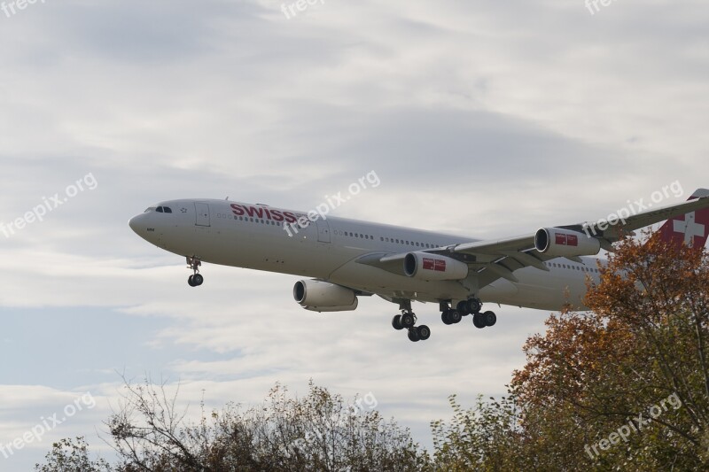 Aircraft Landing Swiss Zurich Switzerland