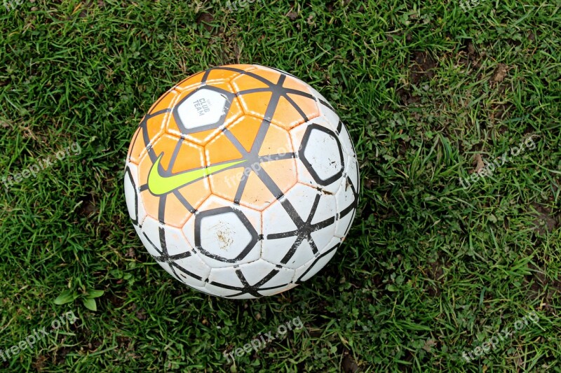 Football Ball Grass Nike Illustrative Photo