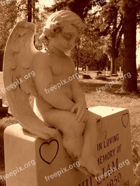 Graveyard Grave Angel Cemetery Headstone