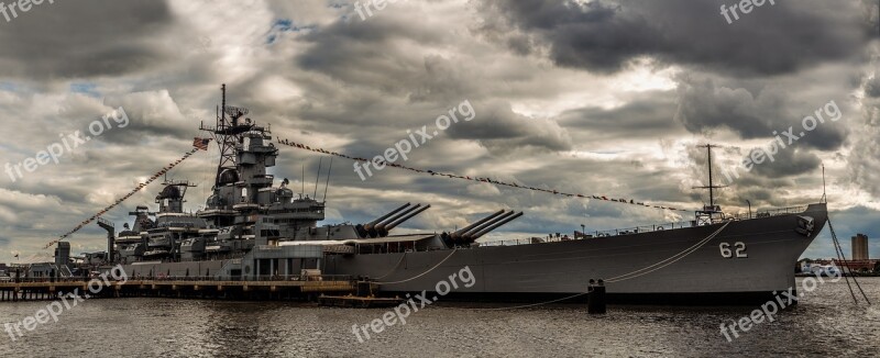 Uss New Jersey Battleship Warship Water Military