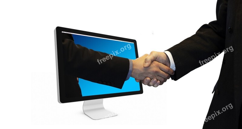 Handshake Hands Monitor Online Partner