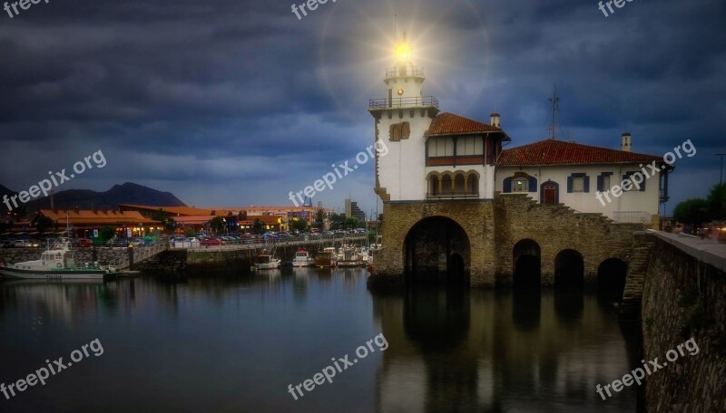 Lighthouse Is Port Guecho Bizkaia