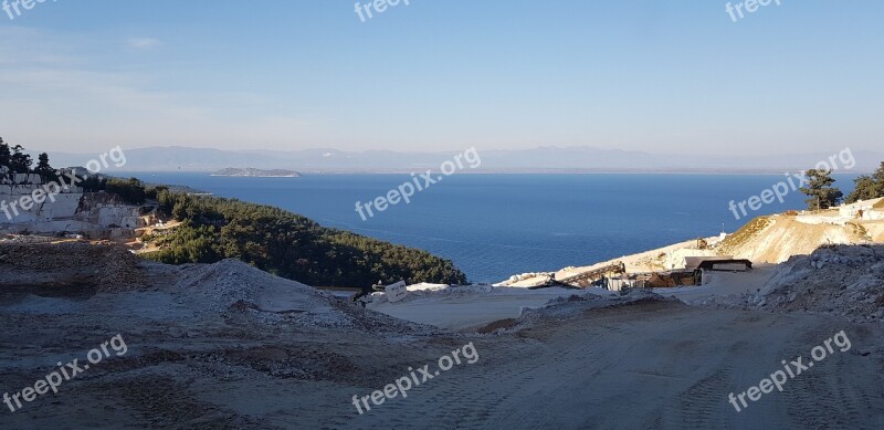 Thassos Sea Marble Quarry Removal