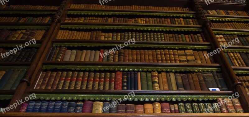 Library Old Books Series Shelves