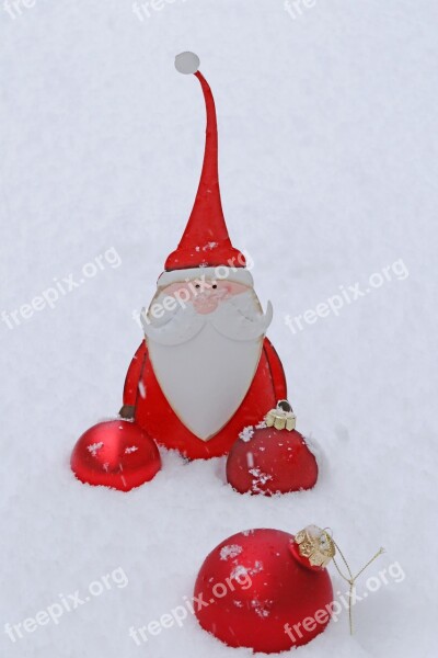 Santa Claus Statuette Ball Christmas Snow