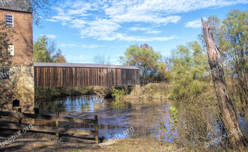 Bridge Wood Wooden Scenic Nature Railing