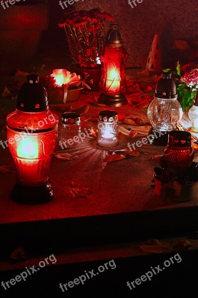 Candle Funeral Cemetery Mood Day Of The Dead