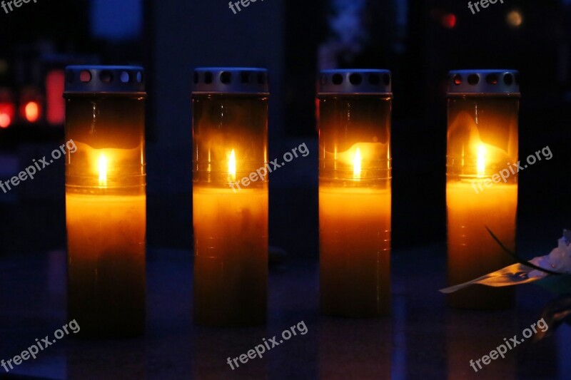 All Saints Yellow Candles Lantern Illumination Light