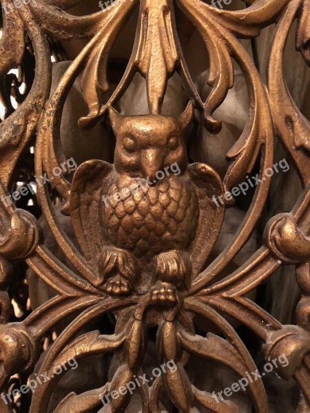 Radiator Cover Owl Brass Free Photos