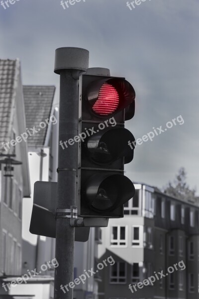 Red Traffic Lights Stop Black And White Free Photos