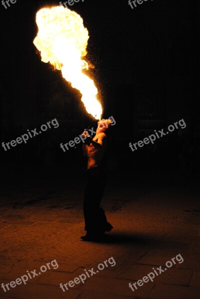 Artist Fire Eaters Show Fire Free Photos