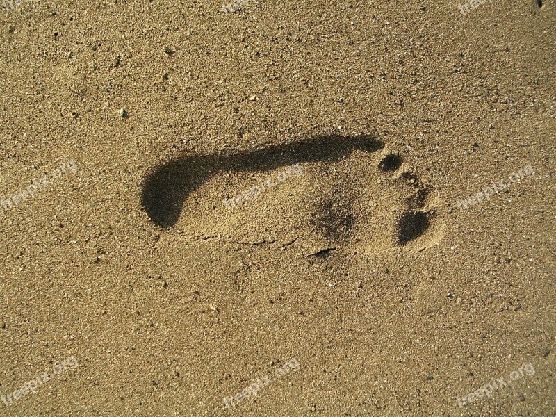 Foot Print Sand Sea Beach Free Photos